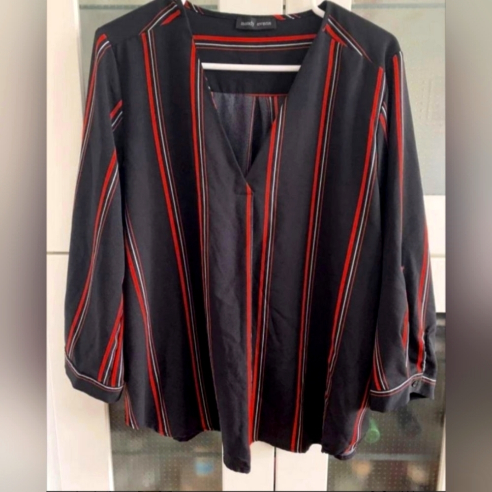 *4 for $30* Black and Red Striped Blouse
